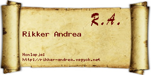 Rikker Andrea névjegykártya